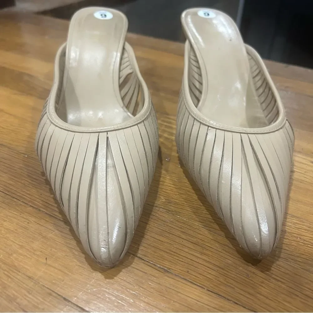 Cult Gaia Beige Mules with Unique Heel - Picture 10 of 16